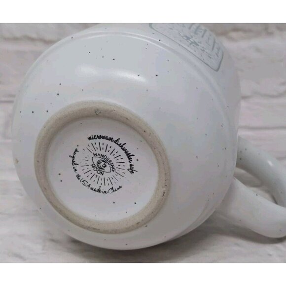Hamsa Palmistry Wandering Moon Speckled Ceramic Coffee Mug Cup Stoneware Gray - Picture 6 of 10
